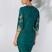 Rochie Corina verde cu dantela brodata